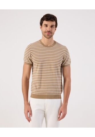 Camiseta  Para Hombre Manga Corta Cuello Redondo Color Café Marca Patprimo #44090964 Patprimo