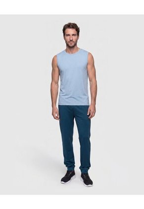 Camiseta Deportiva Unicolor Para Hombre Azul Patprimo