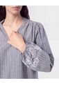 Blusa Con Bordado En Puños   Para Mujer Azul Patprimo de Patprimo