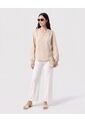 Blusa Con Bordado En Puños   Para Mujer Beige Patprimo de Patprimo