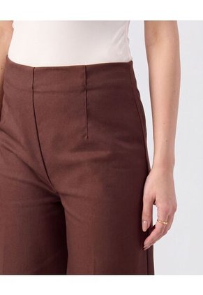 Pantalón Culotte Con Pretina Lisa   Para Mujer Café Patprimo