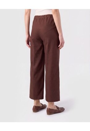 Pantalón Culotte Con Pretina Lisa   Para Mujer Café Patprimo