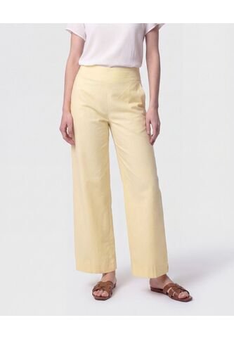 Pantalón Bota Ancha Pretina Ancha   Para Mujer Amarillo Patprimo Patprimo