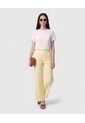 Pantalón Bota Ancha Pretina Ancha   Para Mujer Amarillo Patprimo de Patprimo