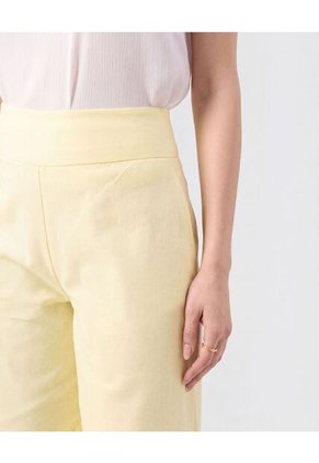 Pantalón Bota Ancha Pretina Ancha Para Mujer Amarillo Patprimo