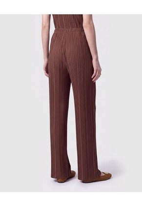 Pantalón Fluido Plisado Para Mujer Café Patprimo