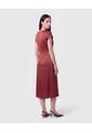 Vestido Unicolor Con Cinturón   Para Mujer Vino Patprimo de Patprimo
