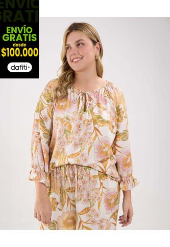 Blusa Para Mujer Manga 3/4 Color Naranja Marca Patprimo #14121364 Patprimo