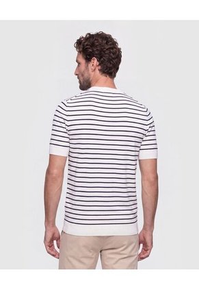 Camiseta Tejida Cuello Redondo Para Hombre Blanco Patprimo