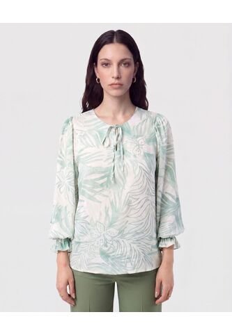 Blusa Con Cuello De Amarre   Para Mujer Verde Patprimo Patprimo