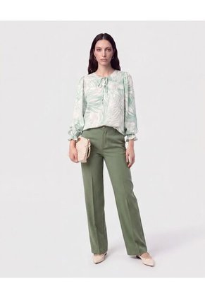 Blusa Con Cuello De Amarre Para Mujer Verde Patprimo