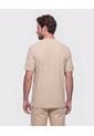 Camiseta Texturizada Cuello Redondo   Para Hombre Beige Patprimo de Patprimo