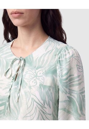 Blusa Con Cuello De Amarre Para Mujer Verde Patprimo