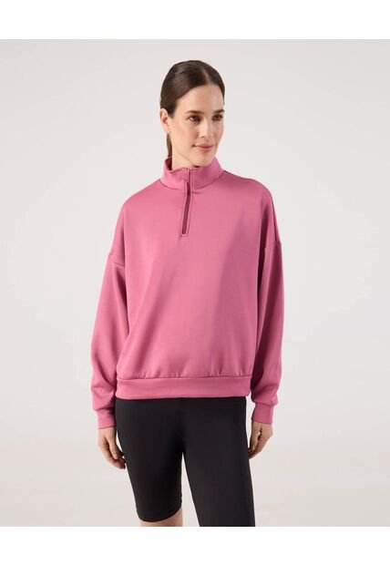 Buzo Unicolor Cuello Alto   Para Mujer Rosado Patprimo