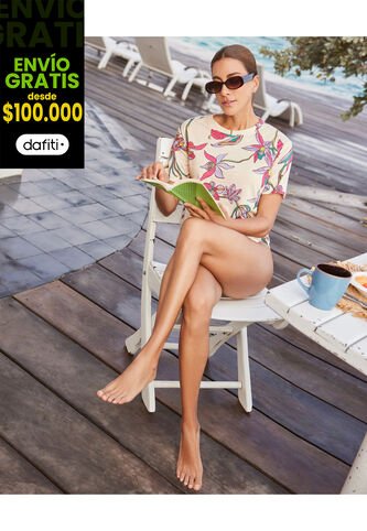 Camiseta Para Mujer Manga Corta Color Azul  Marca Patprimo #30093480 Patprimo