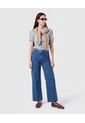 Jeans Corte Culotte De Tiro Alto   Para Mujer Azul Patprimo de Patprimo