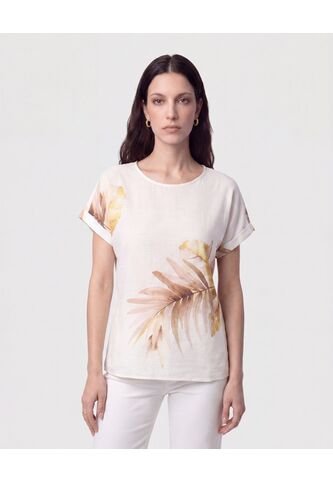 Blusa Manga Doblez Cuello Redondo   Para Mujer Blanco Patprimo Patprimo