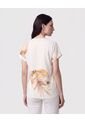 Blusa Manga Doblez Cuello Redondo   Para Mujer Blanco Patprimo de Patprimo