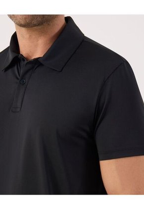 Polo Deportiva Unicolor   Para Hombre Negro Patprimo
