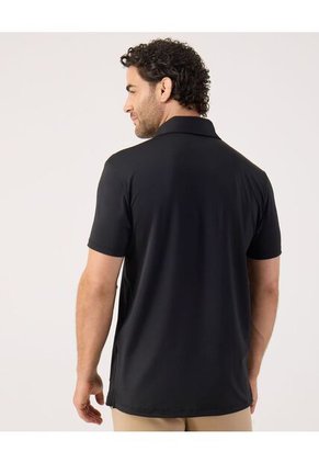 Polo Deportiva Unicolor   Para Hombre Negro Patprimo