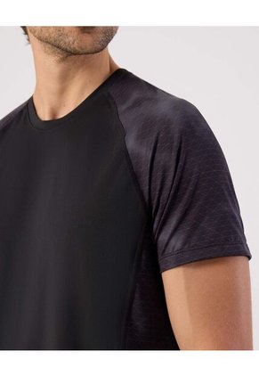 Camiseta Deportiva De Manga Ranglán  Para Hombre Negro Patprimo