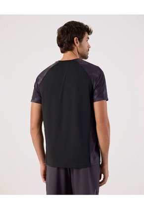 Camiseta Deportiva De Manga Ranglán  Para Hombre Negro Patprimo