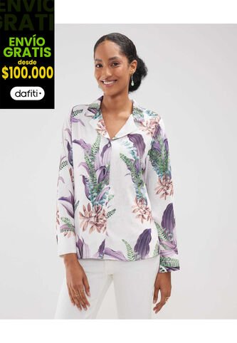 Camisa Para Mujer Manga Larga Color Blanco Marca Patprimo #30010627 Patprimo