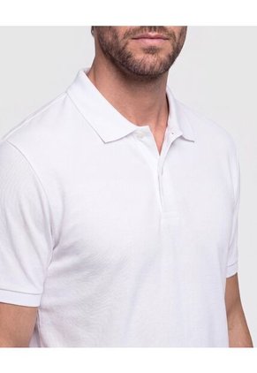 Polo Premium En Tejido Piqué   Para Hombre Blanco Patprimo