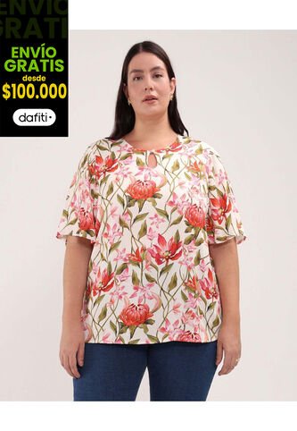 Blusa Para Mujer Manga Corta Color Rosado Marca Patprimo #14121345 Patprimo