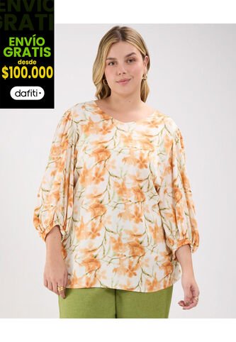 Blusa Para Mujer Manga Corta Color Naranja Marca Patprimo #14121359 Patprimo