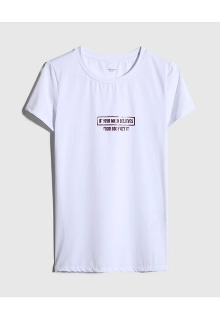 Camiseta Deportiva Estampada  Para Mujer Blanco Patprimo
