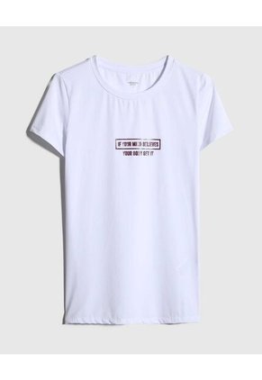 Camiseta Deportiva Estampada Para Mujer Blanco Patprimo