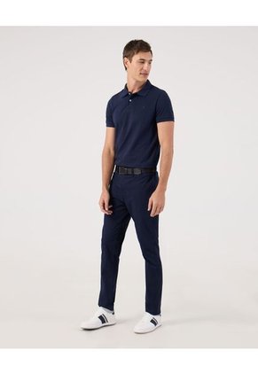 Polo Cuello Tejido Unicolor Para Hombre Azul Patprimo