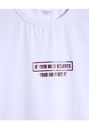 Camiseta Deportiva Estampada Para Mujer Blanco Patprimo