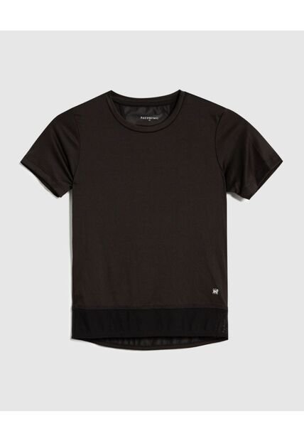 Camiseta Deportiva En Malla  Infantil Niña Negro Patprimo