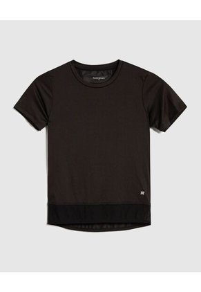 Camiseta Deportiva En Malla Infantil Niña Negro Patprimo