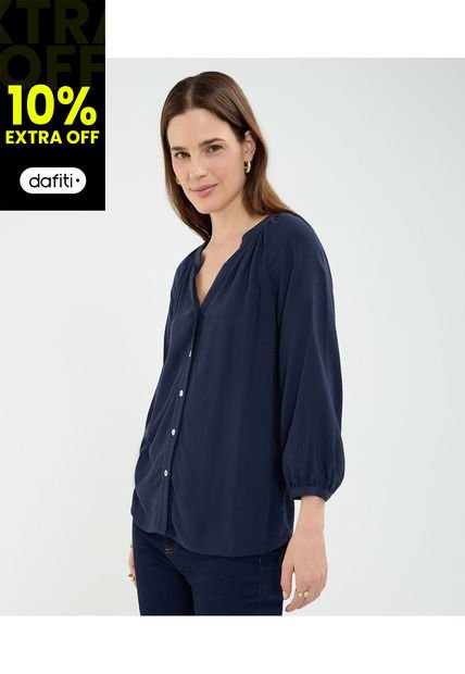 Blusa Para Mujer Manga 3/4 Color Azul Marca Patprimo #30123450