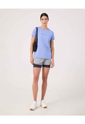 Camiseta Mc Unicolor Corta Con Screen Para Mujer Azul Patprimo