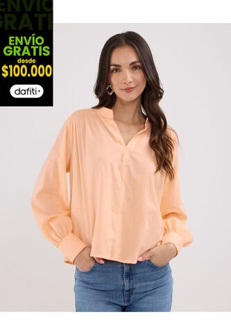 Blusa Para Mujer Manga Larga Color Naranja Marca Patprimo #30123360 Patprimo