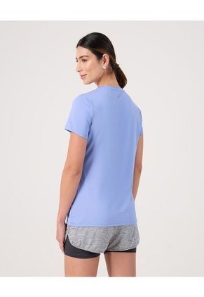 Camiseta Mc Unicolor Corta Con Screen Para Mujer Azul Patprimo