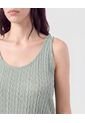 Camiseta De Tiras En Tejido De Punto   Para Mujer Verde Patprimo de Patprimo