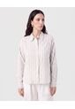 Camisa De Rayas Con Bolsillo   Para Mujer Azul Patprimo de Patprimo