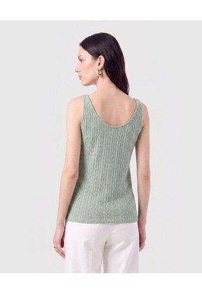 Camiseta De Tiras En Tejido De Punto Para Mujer Verde Patprimo