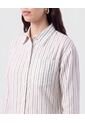 Camisa De Rayas Con Bolsillo   Para Mujer Azul Patprimo de Patprimo