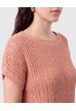 Camiseta En Tejido De Punto Calado   Para Mujer Rosa Patprimo de Patprimo