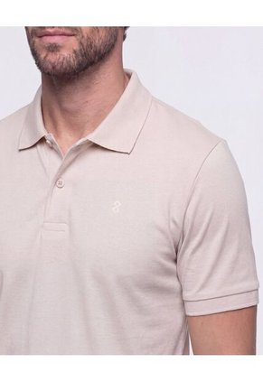 Polo Con Bordado   Para Hombre Beige Patprimo