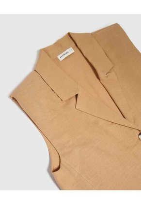 Chaleco Para Mujer Plano Color Café Marca Patprimo #30250045