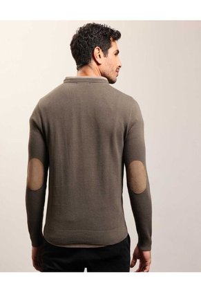 Suéter En Tejido De Punto Con Textura Para Hombre Verde Patprimo