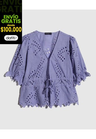 Blusa Para Mujer Manga Corta Color Azul  Marca Patprimo #30123280 Patprimo