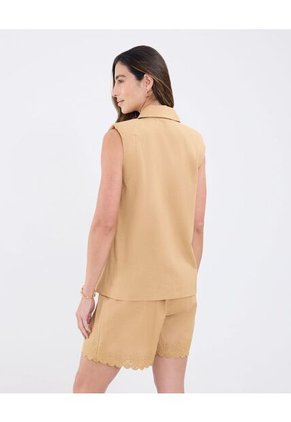 Chaleco Para Mujer Plano Color Café Marca Patprimo #30250045